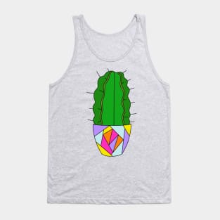 Cute Cactus Design #110: Armatocereus Cactus In A Neon Pot Tank Top